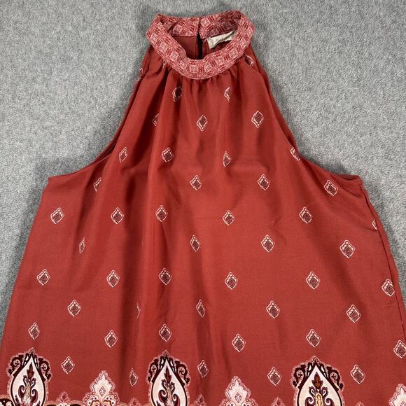 Altar'd State Halter Mini Dress Size Small Rose Print Sleeveless Shift Lined - Picture 2 of 7